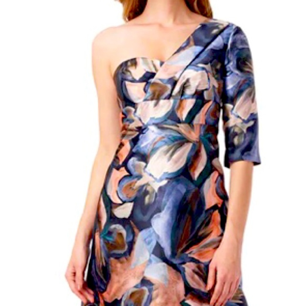Kay Unger Mia one shoulder floral gown  size 14 and altered slightly  Not hemmed